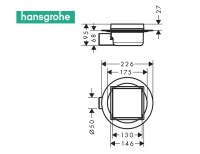 MEDIDAS VALVULA DUCHA RAINDRAIN SPOT HANSGROHE